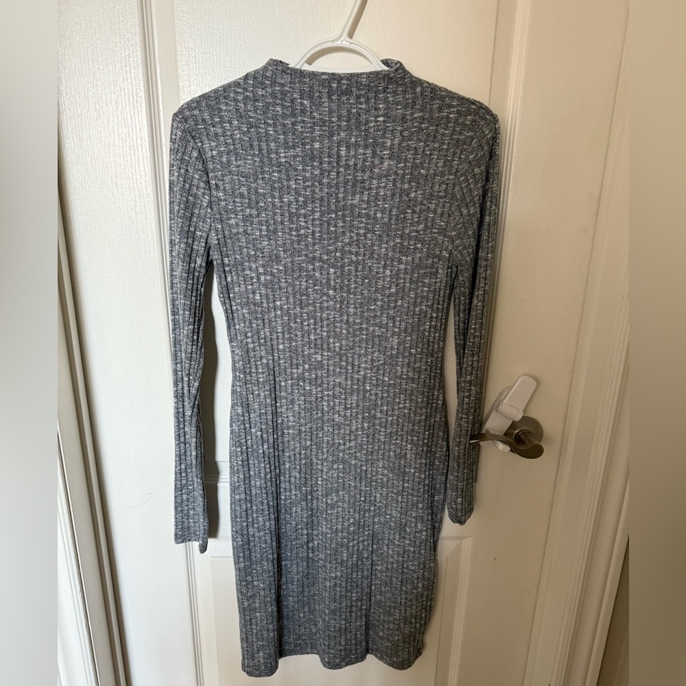 Maternity Gray Ribbed Knit Dress